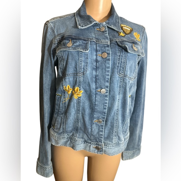 Polo Ralph Lauren Women’s Blue Embroidered Patch Denim Jean Jacket - Picture 6 of 16